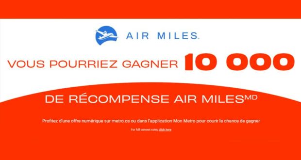 Gagnez un grand prix de 10 000 milles AIR MILES